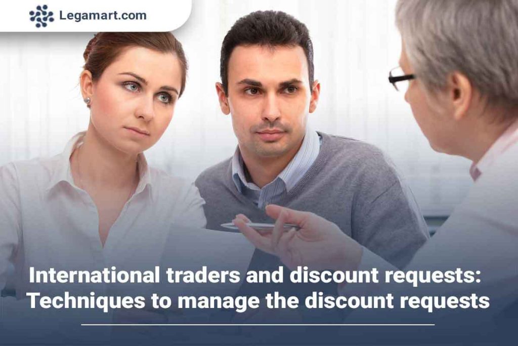 Two international traders negotiate over the International traders and discount requests