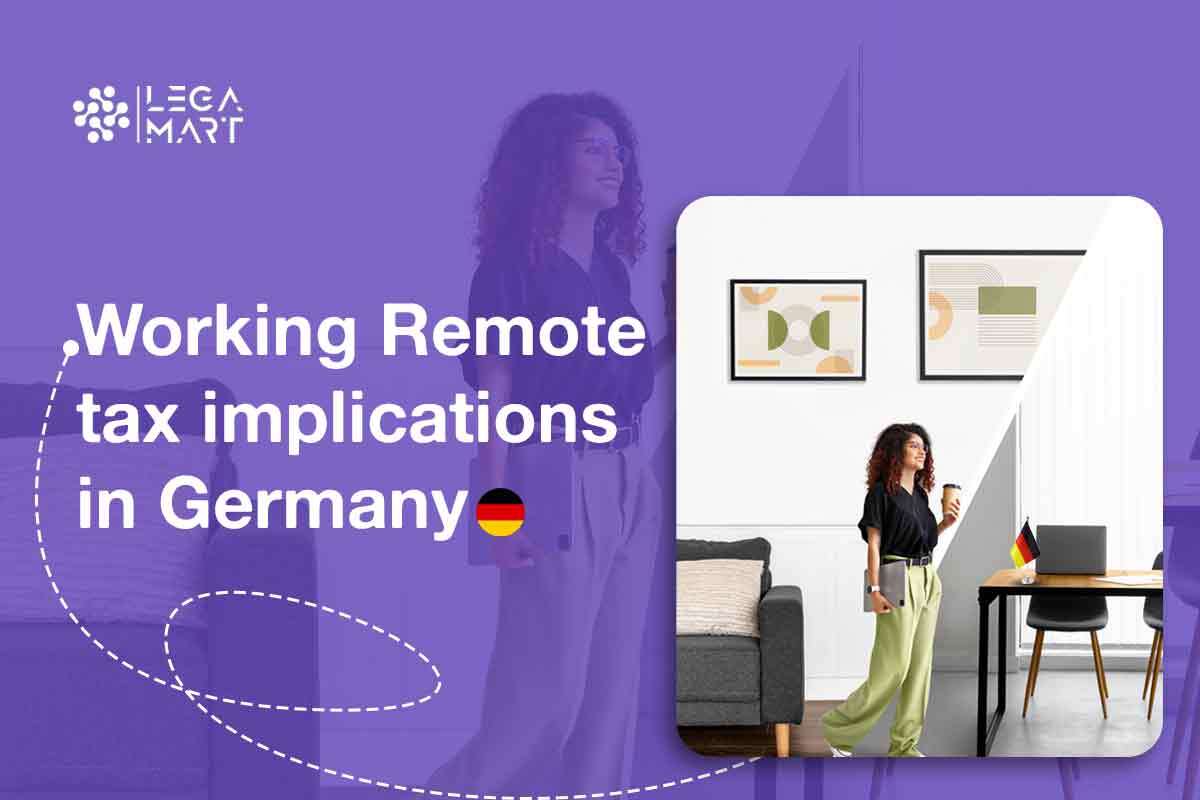 A remote employee walking towards her laptop to discuss about Working Remote tax implications in Germany